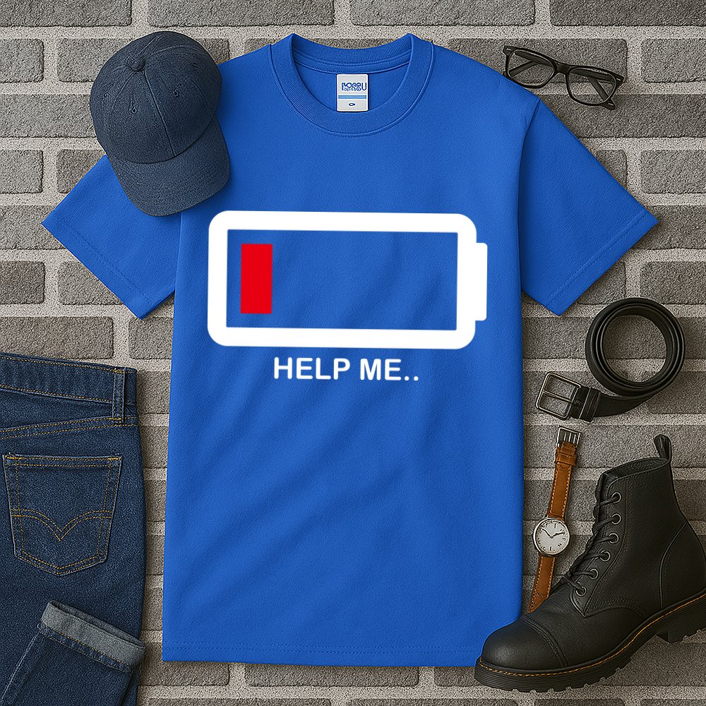 Help Me Low Battery Tall T-Shirt