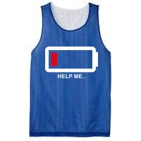 Help Me Low Battery Mesh Reversible Basketball Jersey Tank
