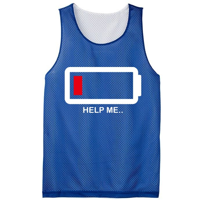 Help Me Low Battery Mesh Reversible Basketball Jersey Tank