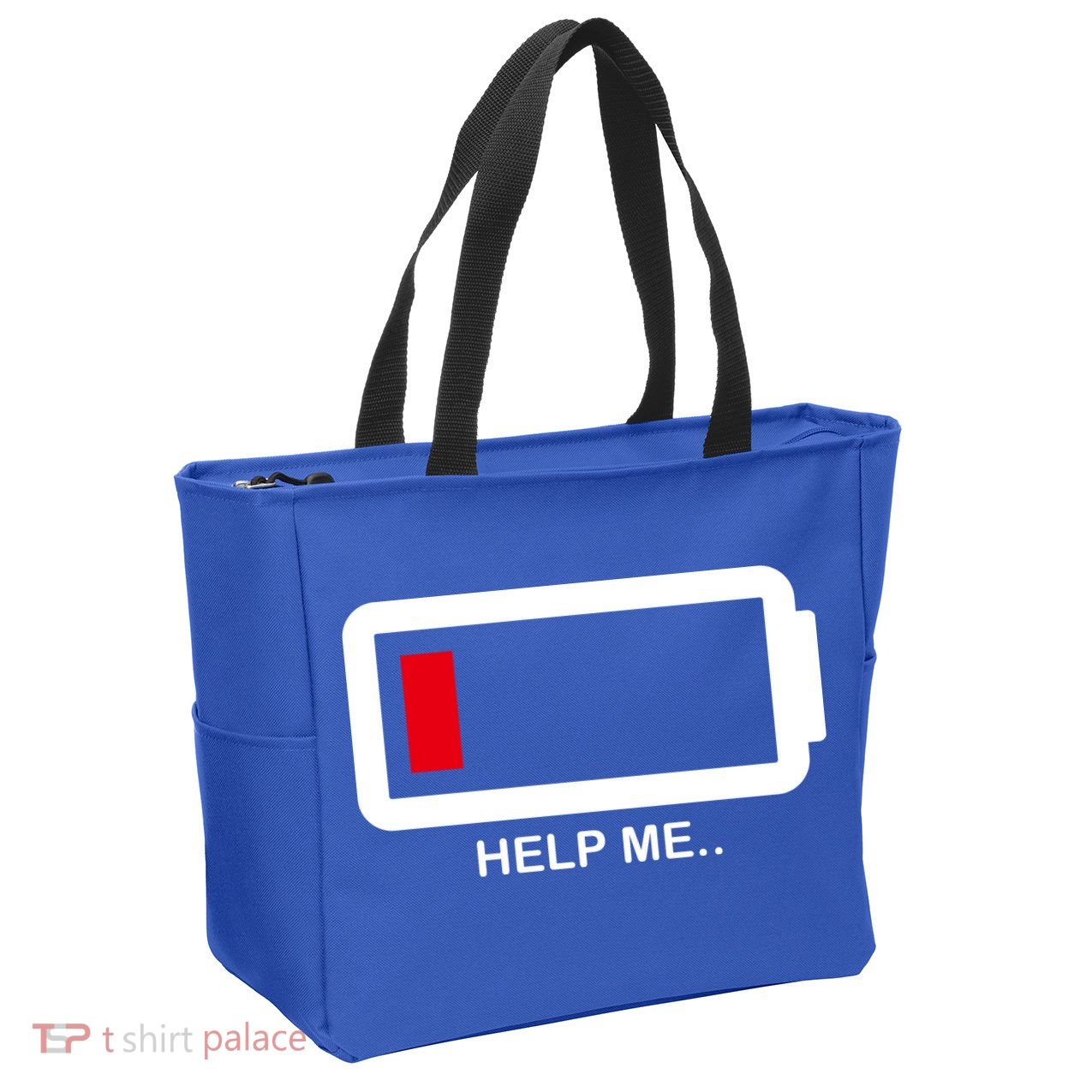 Help Me Low Battery Zip Tote Bag