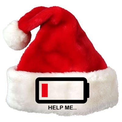 Help Me Low Battery Premium Christmas Santa Hat