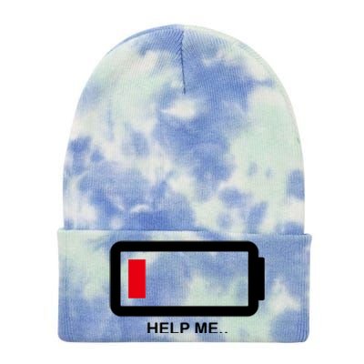 Help Me Low Battery Tie Dye 12in Knit Beanie