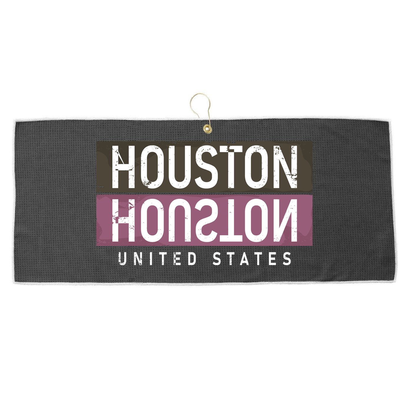 Houston Mirrored Logo Large Microfiber Waffle Golf Towel