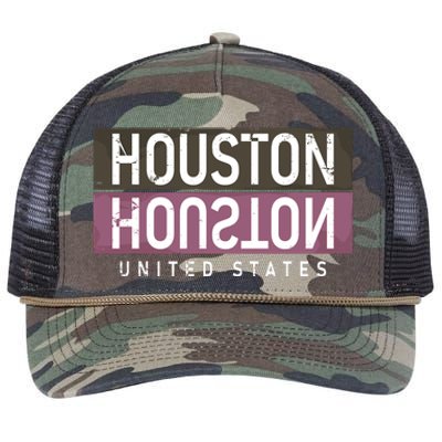 Houston Mirrored Logo Retro Rope Trucker Hat Cap