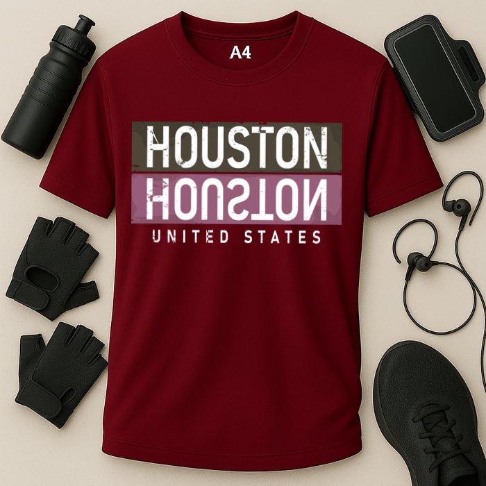 Houston Mirrored Logo Cooling Performance Crew T-Shirt