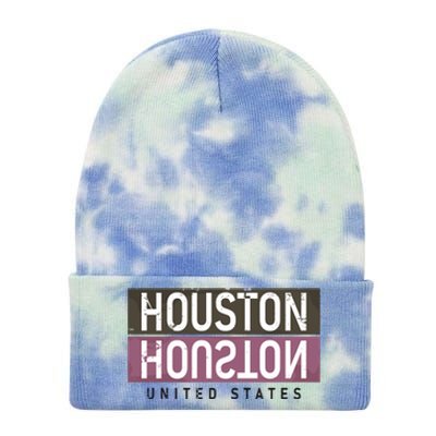 Houston Mirrored Logo Tie Dye 12in Knit Beanie