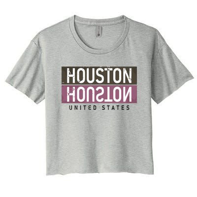 Houston Mirrored Logo Women's Crop Top Tee