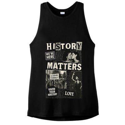 History Matters Lesbian Feminist Pride Design Ladies PosiCharge Tri-Blend Wicking Tank