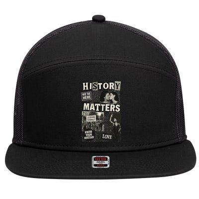 History Matters Lesbian Feminist Pride Design 7 Panel Mesh Trucker Snapback Hat