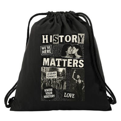 History Matters Lesbian Feminist Pride Design Drawstring Bag