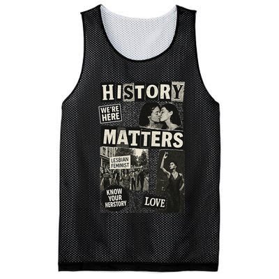 History Matters Lesbian Feminist Pride Design Mesh Reversible Basketball Jersey Tank