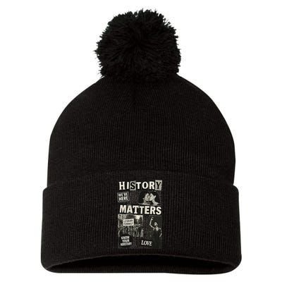 History Matters Lesbian Feminist Pride Design Pom Pom 12in Knit Beanie