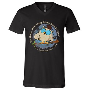 How Many Licks Does It Take Funny  V-Neck T-Shirt