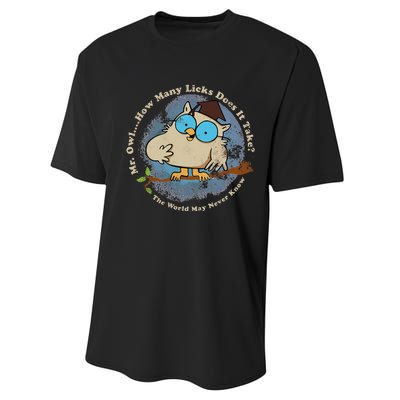 How Many Licks Does It Take Funny  Performance Sprint T-Shirt