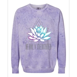 Heavily Meditated Lotus Minimalist Meditation Spiritual Gift Colorblast Crewneck Sweatshirt