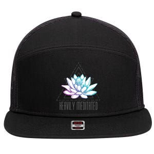 Heavily Meditated Lotus Minimalist Meditation Spiritual Gift 7 Panel Mesh Trucker Snapback Hat