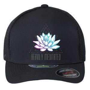 Heavily Meditated Lotus Minimalist Meditation Spiritual Gift Flexfit Unipanel Trucker Cap