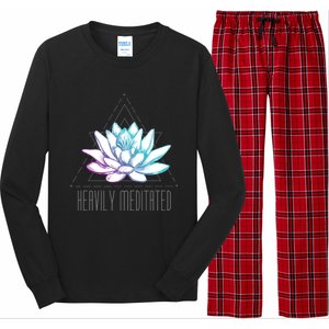 Heavily Meditated Lotus Minimalist Meditation Spiritual Gift Long Sleeve Pajama Set