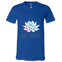 Heavily Meditated Lotus Minimalist Meditation Spiritual Gift V-Neck T-Shirt