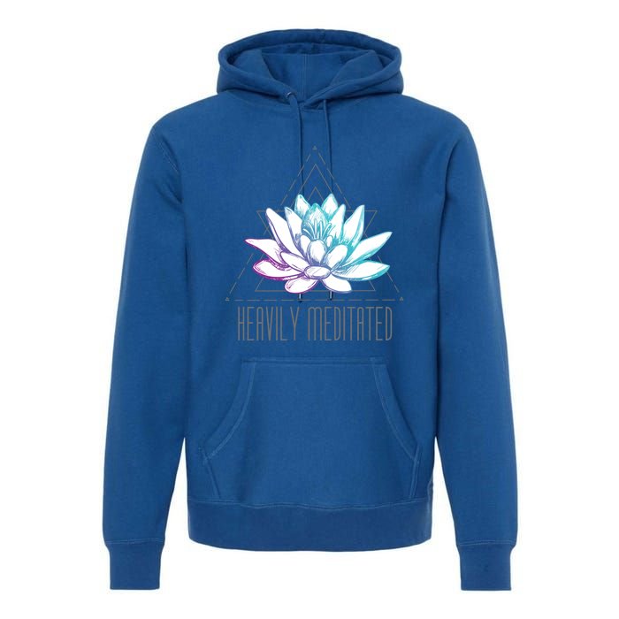 Heavily Meditated Lotus Minimalist Meditation Spiritual Gift Premium Hoodie