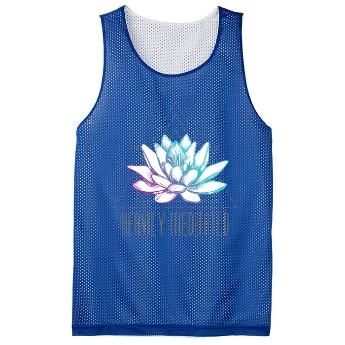 Heavily Meditated Lotus Minimalist Meditation Spiritual Gift Mesh Reversible Basketball Jersey Tank