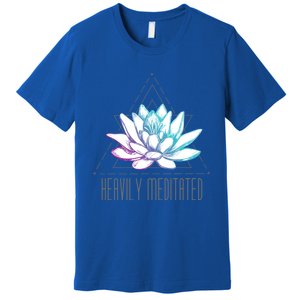 Heavily Meditated Lotus Minimalist Meditation Spiritual Gift Premium T-Shirt