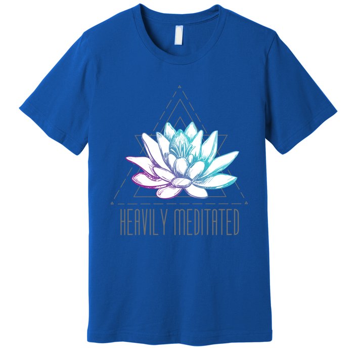 Heavily Meditated Lotus Minimalist Meditation Spiritual Gift Premium T-Shirt