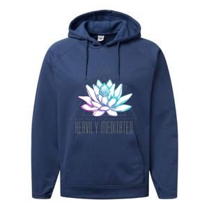 Heavily Meditated Lotus Minimalist Meditation Spiritual Gift Performance Fleece Hoodie