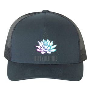 Heavily Meditated Lotus Minimalist Meditation Spiritual Gift Yupoong Adult 5-Panel Trucker Hat