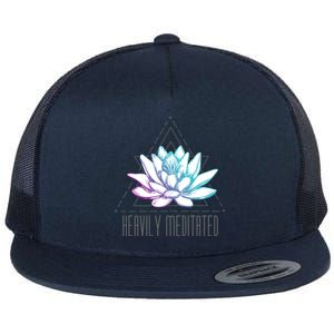 Heavily Meditated Lotus Minimalist Meditation Spiritual Gift Flat Bill Trucker Hat