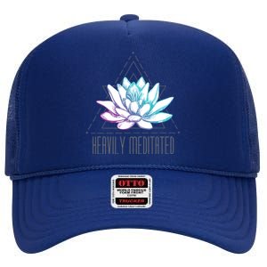 Heavily Meditated Lotus Minimalist Meditation Spiritual Gift High Crown Mesh Back Trucker Hat