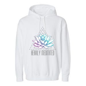 Heavily Meditated Lotus Minimalist Meditation Spiritual Gift Garment-Dyed Fleece Hoodie