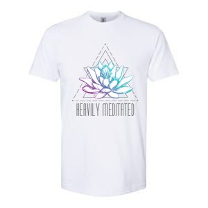 Heavily Meditated Lotus Minimalist Meditation Spiritual Gift Softstyle CVC T-Shirt