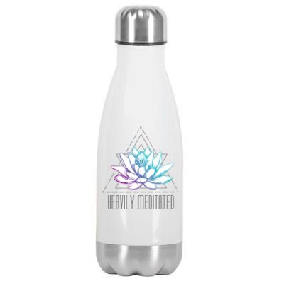 Heavily Meditated Lotus Minimalist Meditation Spiritual Gift Stainless Steel Insulated Water Bottle