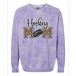 Hockey Mom Leopard Print Cheetah Ice Hockey Proud Mother Cool Gift Colorblast Crewneck Sweatshirt