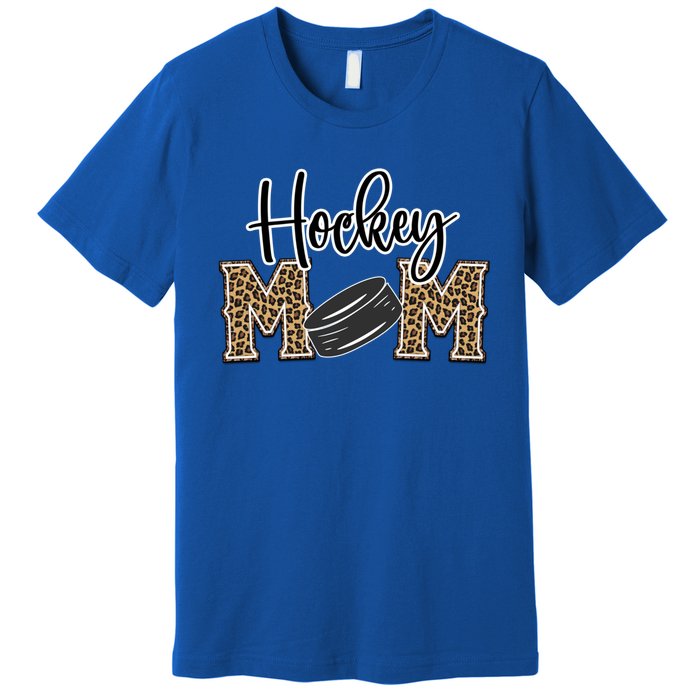 Hockey Mom Leopard Print Cheetah Ice Hockey Proud Mother Cool Gift Premium T-Shirt