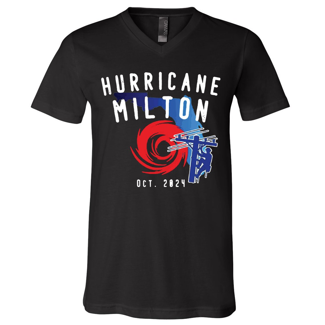 Hurricane Milton Lineman Storm  American Lineman Journeyman V-Neck T-Shirt