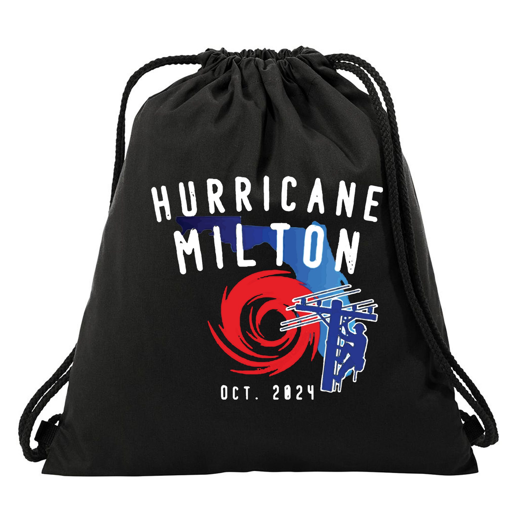 Hurricane Milton Lineman Storm  American Lineman Journeyman Drawstring Bag