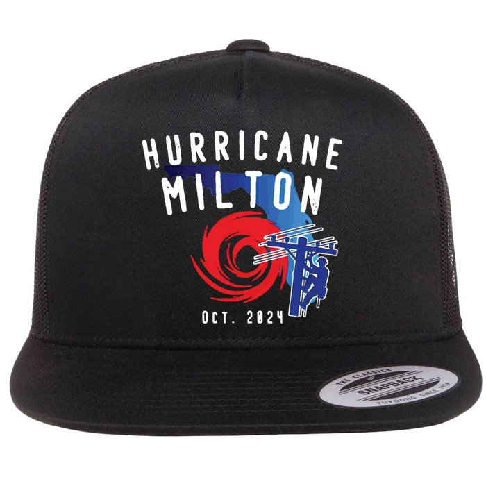 Hurricane Milton Lineman Storm  American Lineman Journeyman Flat Bill Trucker Hat