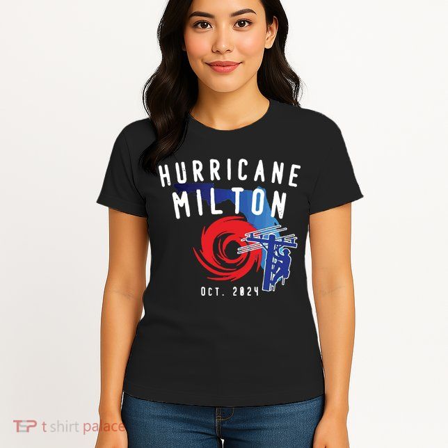 Hurricane Milton Lineman Storm  American Lineman Journeyman Womens T-Shirt