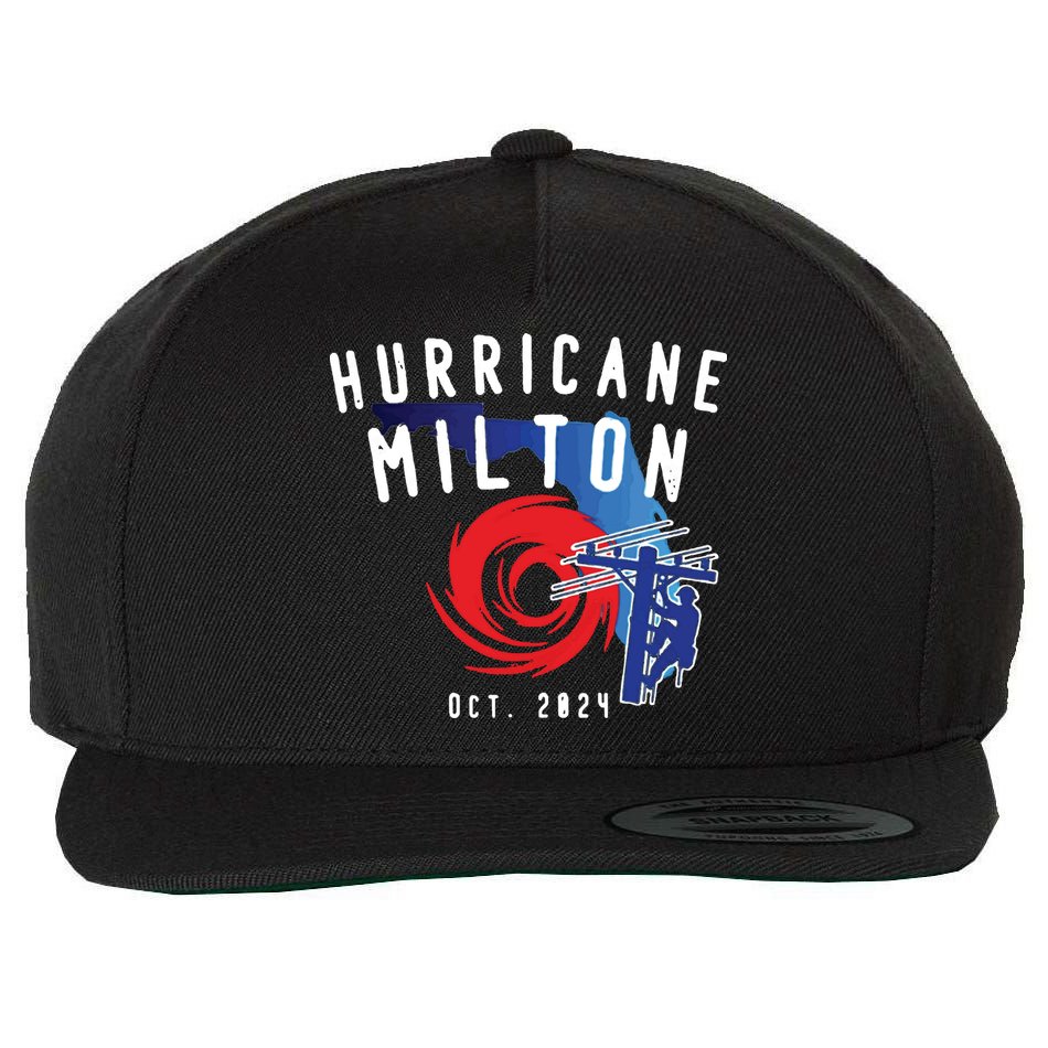 Hurricane Milton Lineman Storm  American Lineman Journeyman Wool Snapback Cap