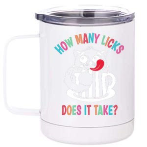 How Many Licks Humor How Many Licks Does It Take Funny Cat 12 oz Stainless Steel Tumbler Cup