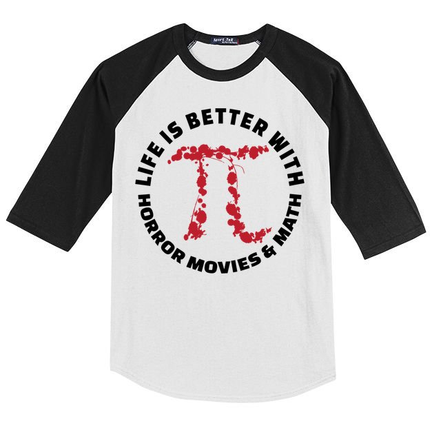 Horror Movie Lover Math Enthusiasts Cool Gift Pi Symbol Pi Day Art Cute Gift Kids Colorblock Raglan Jersey