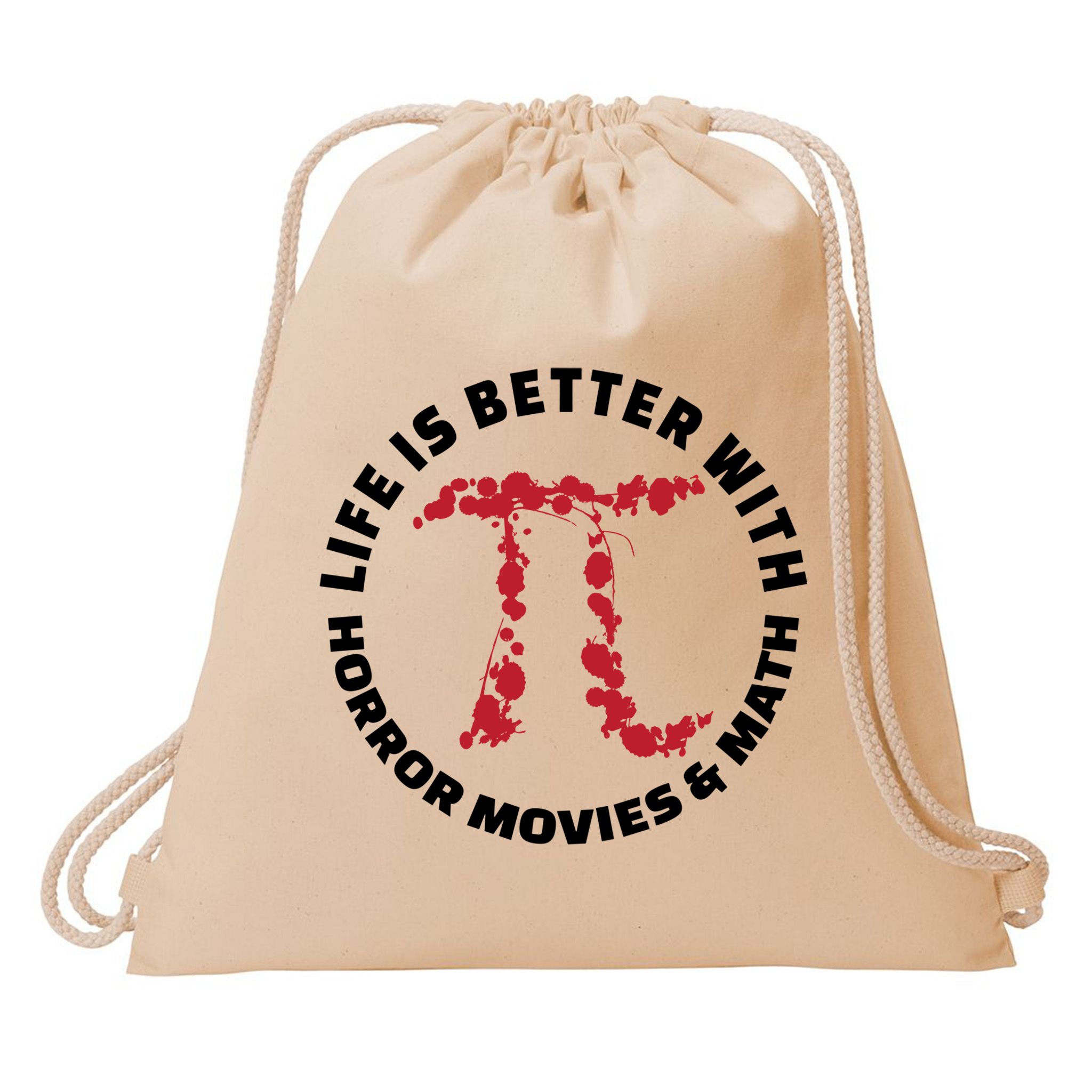 Horror Movie Lover Math Enthusiasts Cool Gift Pi Symbol Pi Day Art Cute Gift Drawstring Bag