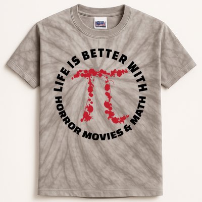 Horror Movie Lover Math Enthusiasts Cool Gift Pi Symbol Pi Day Art Cute Gift Kids Tie-Dye T-Shirt