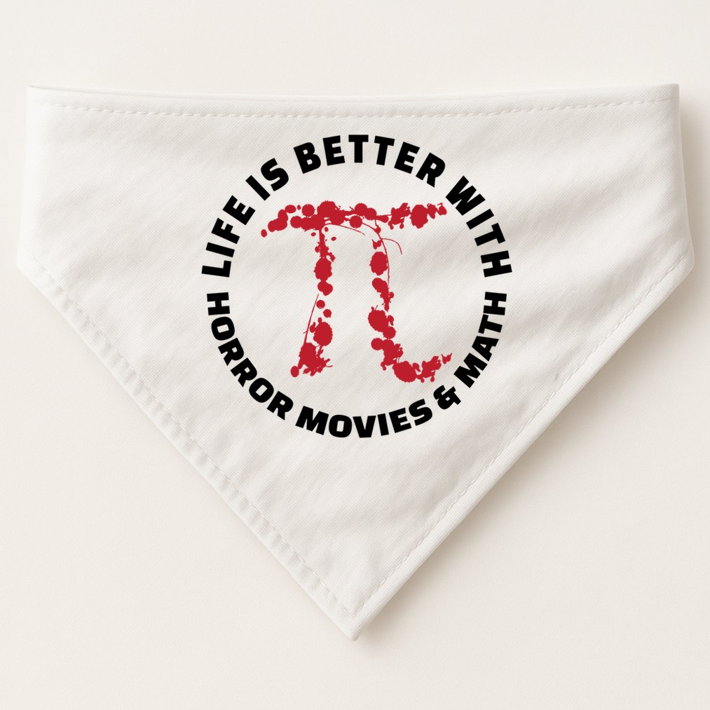 Horror Movie Lover Math Enthusiasts Cool Gift Pi Symbol Pi Day Art Cute Gift USA-Made Doggie Bandana