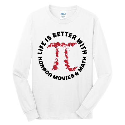 Horror Movie Lover Math Enthusiasts Cool Gift Pi Symbol Pi Day Art Cute Gift Tall Long Sleeve T-Shirt