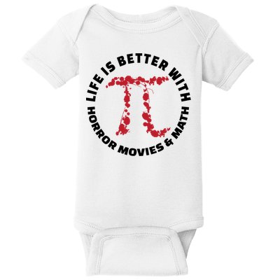 Horror Movie Lover Math Enthusiasts Cool Gift Pi Symbol Pi Day Art Cute Gift Baby Bodysuit