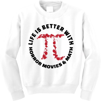 Horror Movie Lover Math Enthusiasts Cool Gift Pi Symbol Pi Day Art Cute Gift Kids Sweatshirt