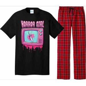 Horror Movie Lover Pastel Goth Slasher Pink Retro Tv Scary Pajama Set